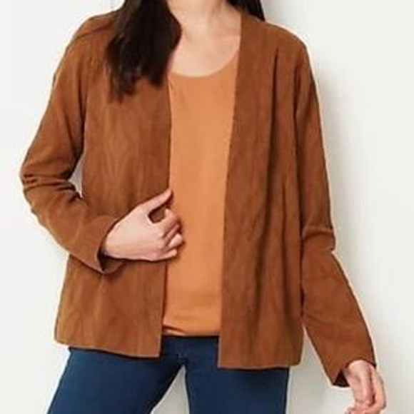 J. Jill Jackets & Blazers - Pure Jill Jacket Women Large Brown J Jill Textured Jacquard Mature Office Modest